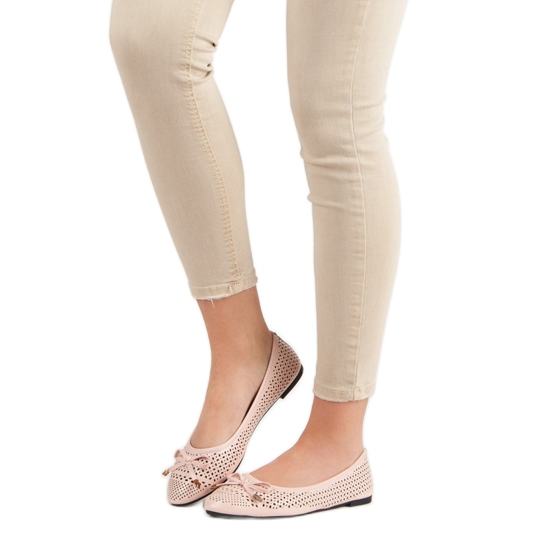 Ballerines ajourées rose 1