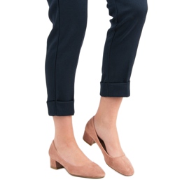 Queentina Escarpins à talon plat rose 2 Queentina Escarpins à talon plat rose 2