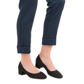 Queentina Escarpins à talon plat noir 1