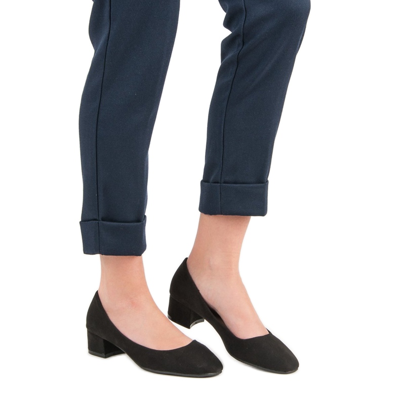 Queentina Escarpins à talon plat noir 1