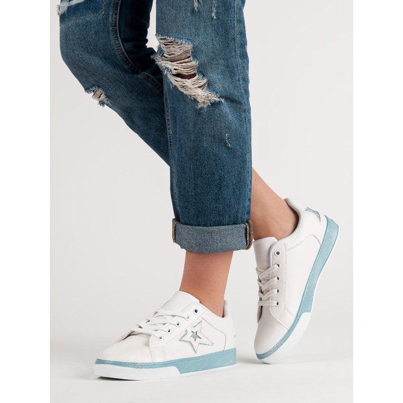Chaussures de sport pour femmes blanc bleu 1