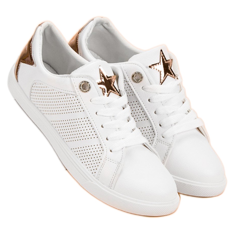 Chaussures de sport basses blanche jaune 2