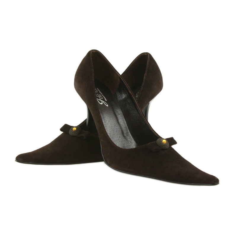 Escarpins en cuir brun 3