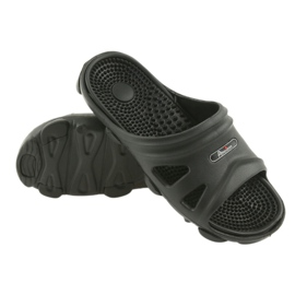 Chaussons de piscine noirs pour hommes American Club le noir 3 Chaussons de piscine noirs pour hommes American Club le noir 3