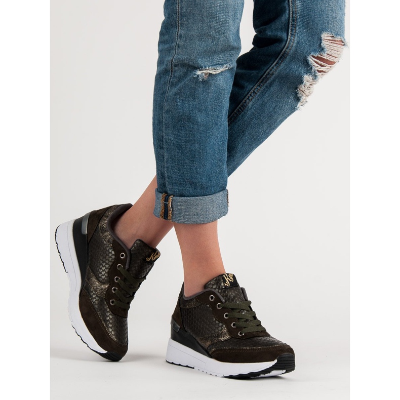 Kylie Chaussures à la mode avec motif vert 1