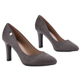 Escarpins en daim VINCEZA gris 5