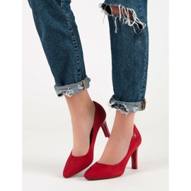 Escarpins en daim VINCEZA rouge 1