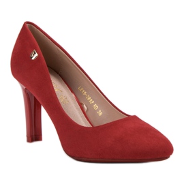 Escarpins en daim VINCEZA rouge 3