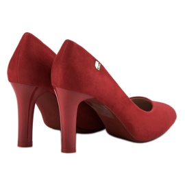 Escarpins en daim VINCEZA rouge 5