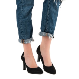 Escarpins en daim VINCEZA noir 1