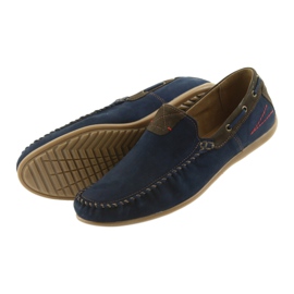 Riko Men's Moccasins Navy / Brown 781 bleu 4