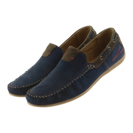 Riko Men's Moccasins Navy / Brown 781 bleu 3