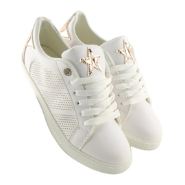 Baskets avec une étoile blanche A6213 BLANC / CHAMPAGNE 1