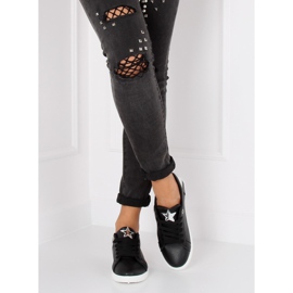 Baskets noires avec une étoile A6213 Noir le noir 2