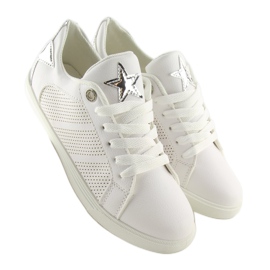 Baskets blanches avec une étoile A6213 BLANC / ARGENT 5