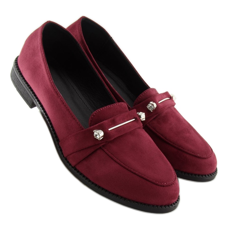 Mocassins femme bordeaux 3117 Rouge 2
