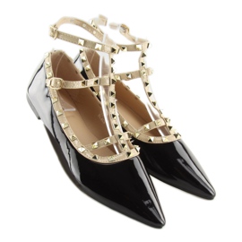 Ballerines noires à clous 127-12 Noir le noir 1