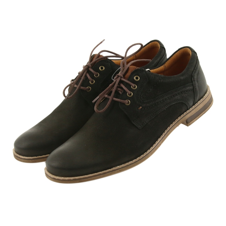 Chaussures en cuir pour hommes Riko 831 noires le noir 4