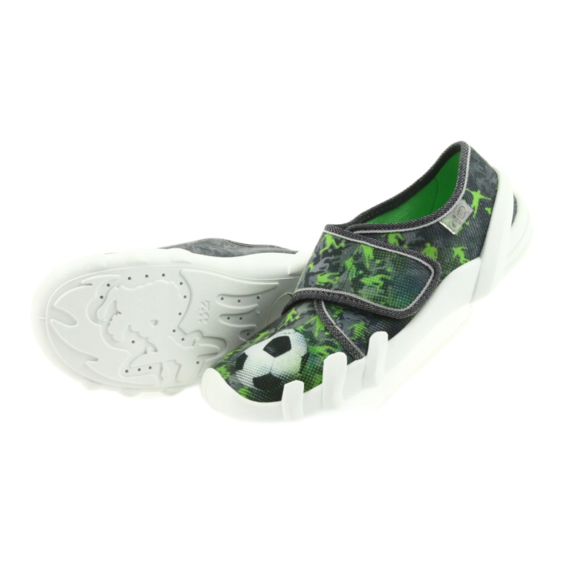 Befado chaussures pour enfants pantoufles baskets 273y231 gris vert 4