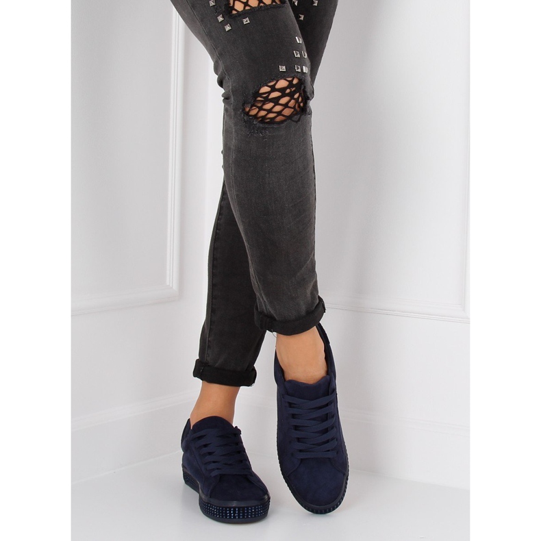 Baskets avec pierres BS098 Bleu bleu marine 2