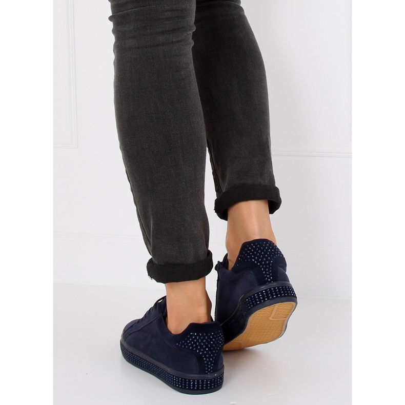 Baskets avec pierres BS098 Bleu bleu marine 1