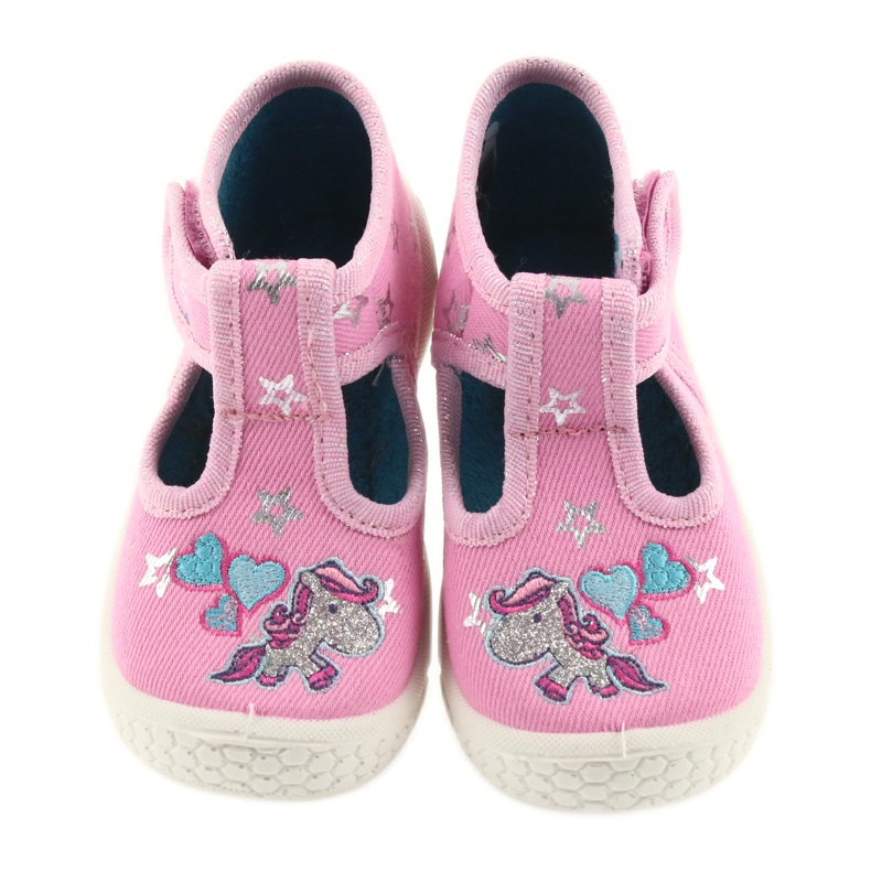 Chaussures enfants Befado 531P009 pantoufles gris rose 4