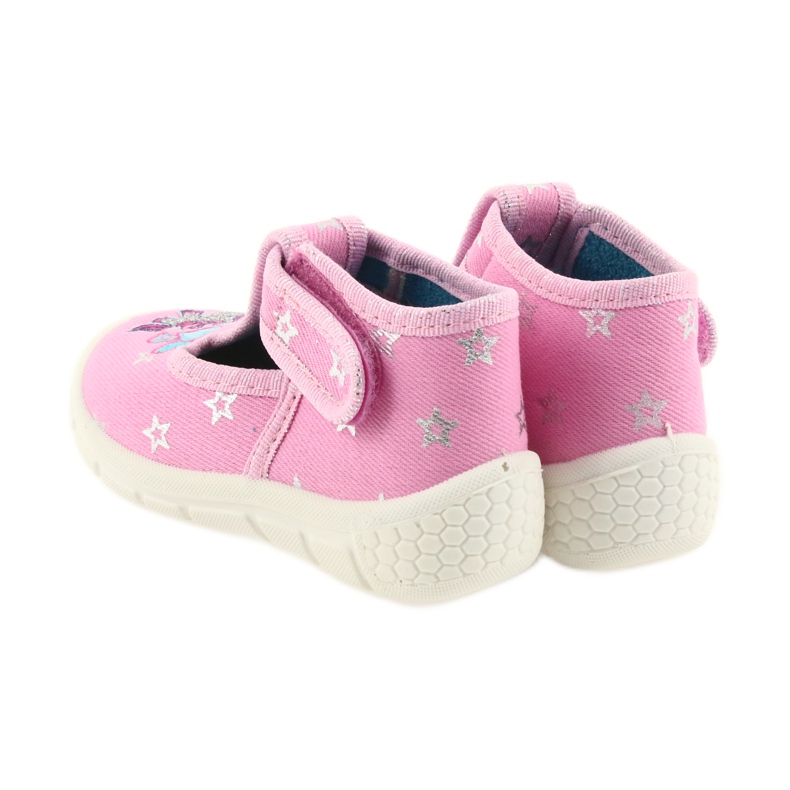 Chaussures enfants Befado 531P009 pantoufles gris rose 3