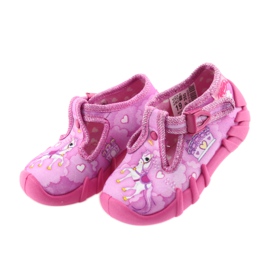 Chaussures enfants Befado 110P350 pantoufles rose 3