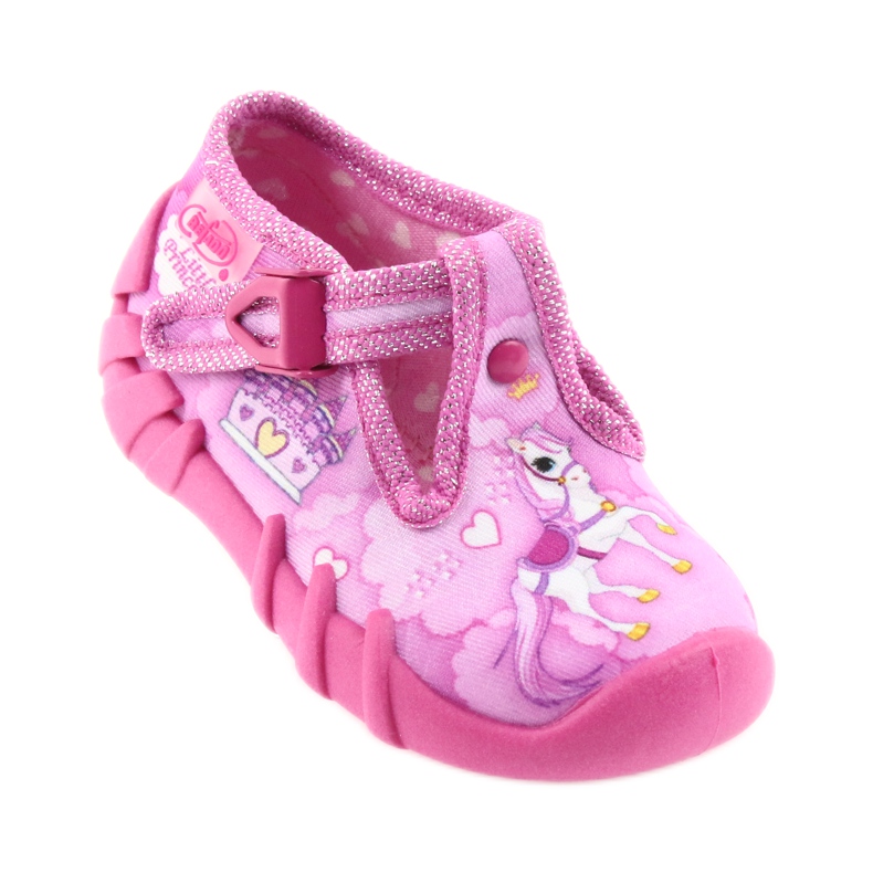 Chaussures enfants Befado 110P350 pantoufles rose 1