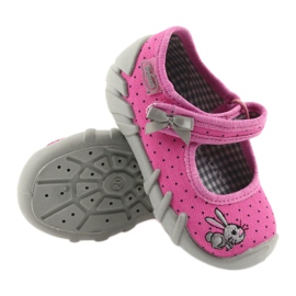Befado chaussures pour enfants ballerines pantoufles 109P169 noir gris rose 3