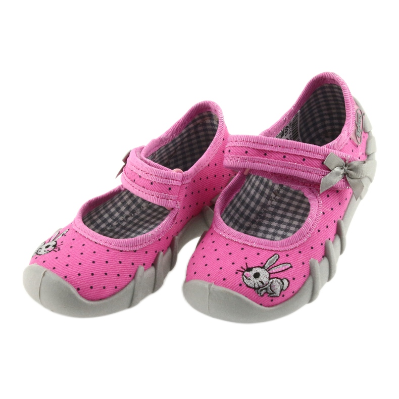 Befado chaussures pour enfants ballerines pantoufles 109P169 noir gris rose 2