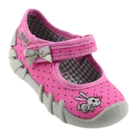 Befado chaussures pour enfants ballerines pantoufles 109P169 noir gris rose 1