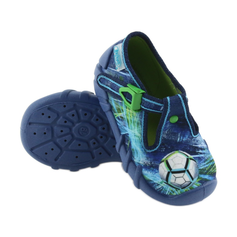 Chaussures pour enfants Befado 110P339 pantoufles bleu vert bleu marine 3