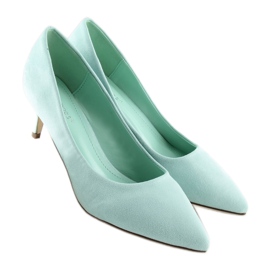 Escarpins à talon bas menthe P-6377 Vert bleu 5