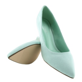 Escarpins à talon bas menthe P-6377 Vert bleu 1