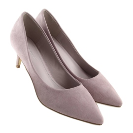 Escarpins sur un talon bas violet P-6377 Violet 5