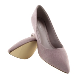Escarpins sur un talon bas violet P-6377 Violet 4