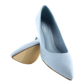 Escarpins sur un petit talon bleu P-6377 Bleu 1