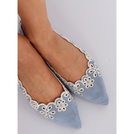 LT99P Ballerines ajourées bleues 2