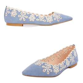 LT99P Ballerines ajourées bleues 4