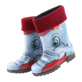 Bottes pour enfants Demar, bottes en caoutchouc avec une chaussette bleu gris rouge 4 Bottes pour enfants Demar, bottes en caoutchouc avec une chaussette bleu gris rouge 4