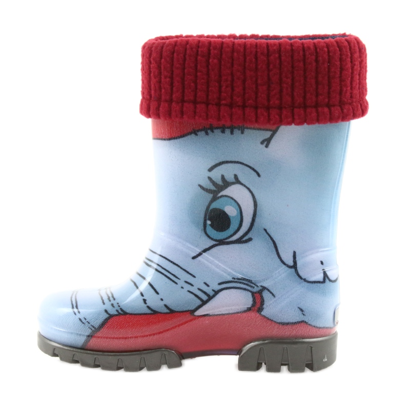 Bottes pour enfants Demar, bottes en caoutchouc avec une chaussette bleu gris rouge 2 Bottes pour enfants Demar, bottes en caoutchouc avec une chaussette bleu gris rouge 2