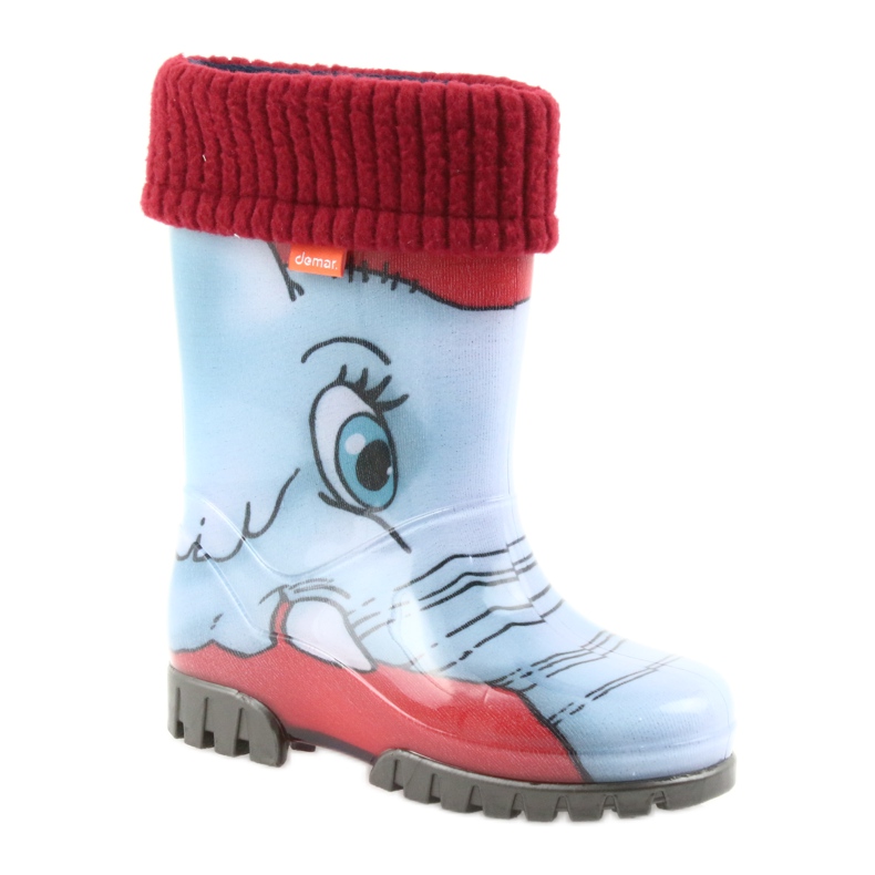 Bottes pour enfants Demar, bottes en caoutchouc avec une chaussette bleu gris rouge 1 Bottes pour enfants Demar, bottes en caoutchouc avec une chaussette bleu gris rouge 1