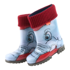 Bottes pour enfants Demar, bottes de pluie avec une chaussette chaude bleu 4