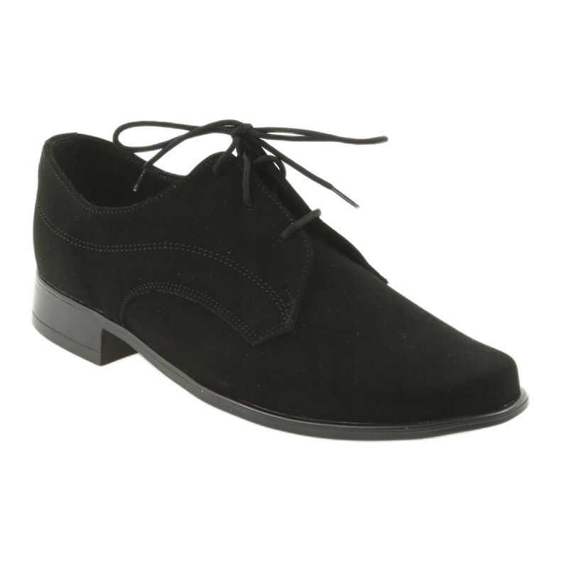 Chaussures enfant Miko, daim, chaussures de communion noires le noir 1