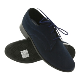Chaussures basses pour enfants Miko, chaussures de première communion en daim bleu marin 3