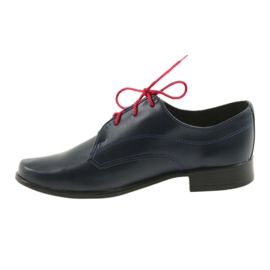Miko Chaussures garçons en cuir Navy bleu insert 2