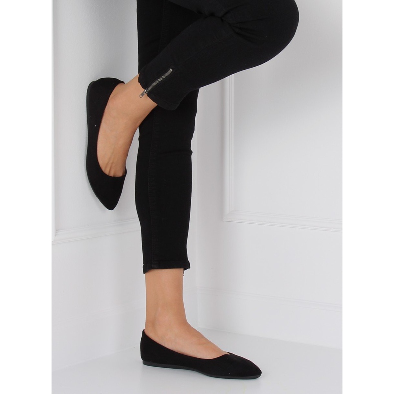 Ballerines amande noir orteils WD39P Noir le noir 1