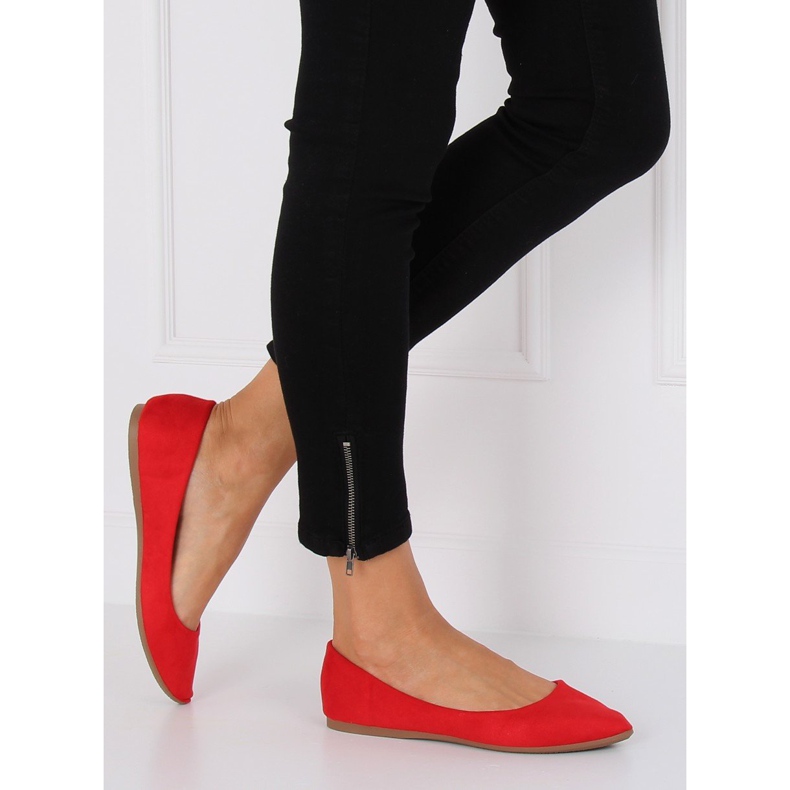 Ballerines amande rouge orteils WD39P Rouge 1