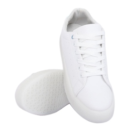 Blanc LA38P Baskets blanches sur semelle haute bleu 2